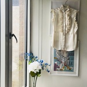 SALE! Converse All-Star satin tuxedo blouse, cream